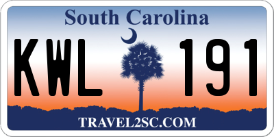 SC license plate KWL191
