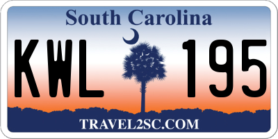 SC license plate KWL195