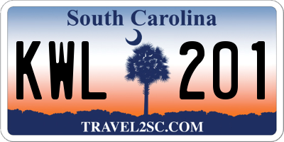 SC license plate KWL201