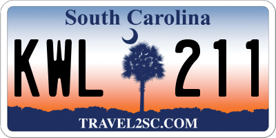 SC license plate KWL211