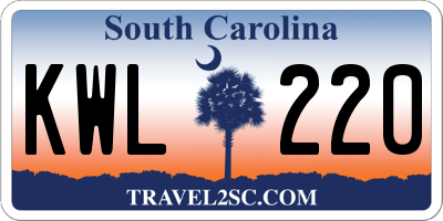 SC license plate KWL220