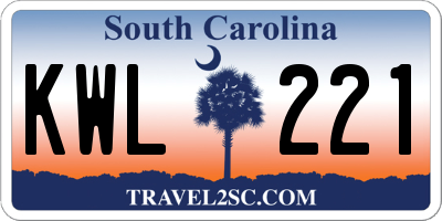 SC license plate KWL221