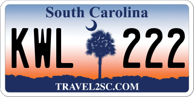 SC license plate KWL222
