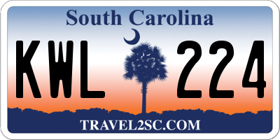 SC license plate KWL224