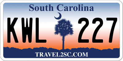 SC license plate KWL227