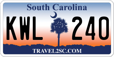 SC license plate KWL240
