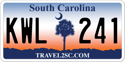 SC license plate KWL241