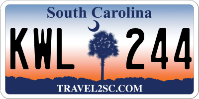 SC license plate KWL244