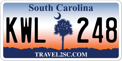 SC license plate KWL248