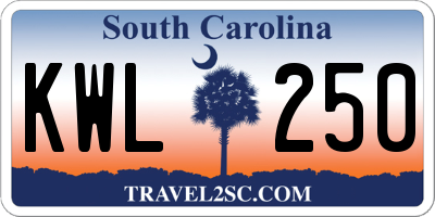 SC license plate KWL250