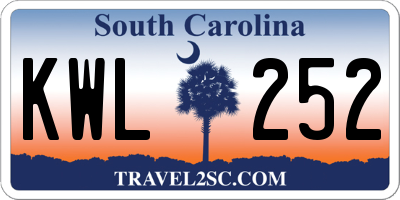 SC license plate KWL252