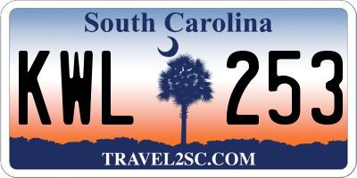 SC license plate KWL253