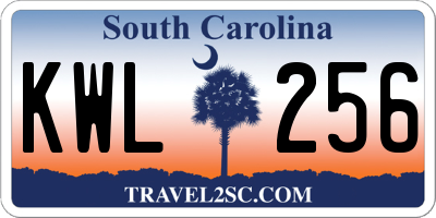 SC license plate KWL256