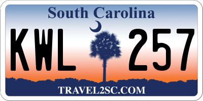 SC license plate KWL257