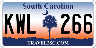 SC license plate KWL266