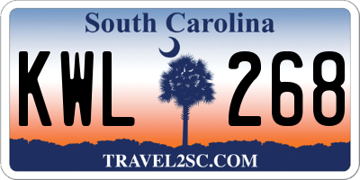 SC license plate KWL268