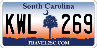 SC license plate KWL269