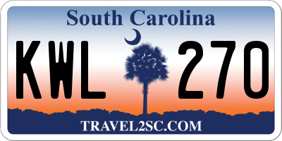 SC license plate KWL270
