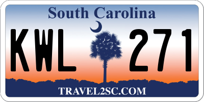 SC license plate KWL271