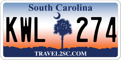 SC license plate KWL274