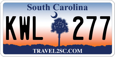 SC license plate KWL277