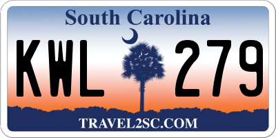 SC license plate KWL279