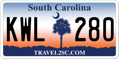 SC license plate KWL280