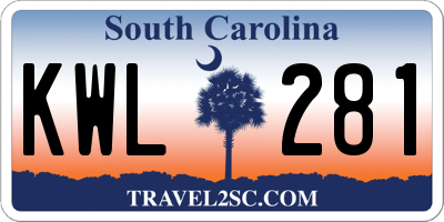 SC license plate KWL281