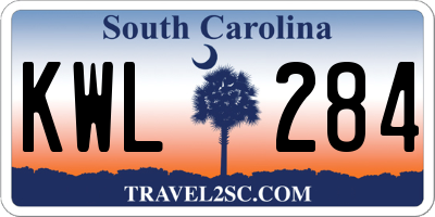 SC license plate KWL284