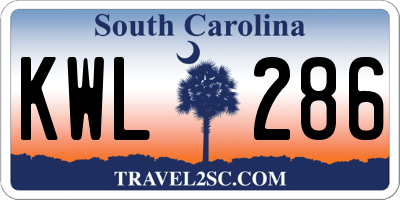 SC license plate KWL286