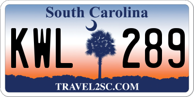 SC license plate KWL289