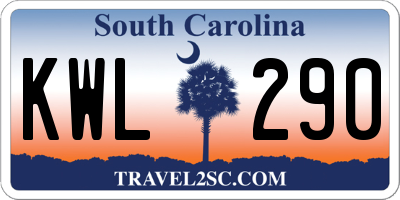 SC license plate KWL290