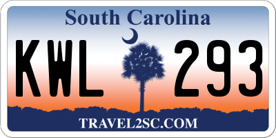 SC license plate KWL293