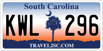 SC license plate KWL296