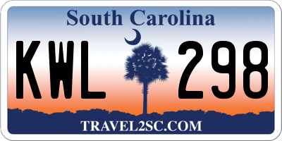 SC license plate KWL298