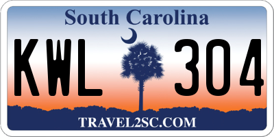SC license plate KWL304