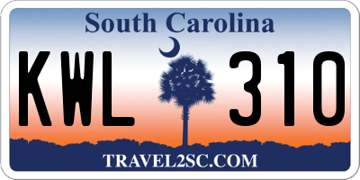 SC license plate KWL310