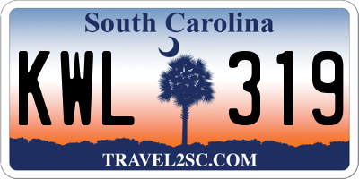 SC license plate KWL319