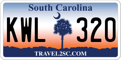 SC license plate KWL320