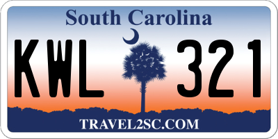 SC license plate KWL321