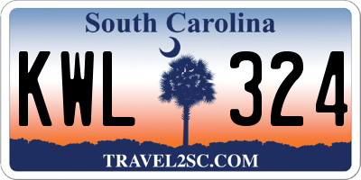 SC license plate KWL324