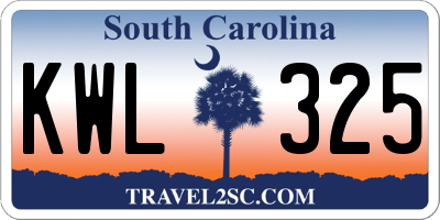 SC license plate KWL325