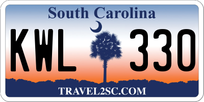 SC license plate KWL330