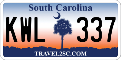 SC license plate KWL337