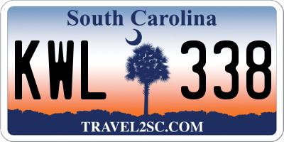 SC license plate KWL338