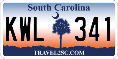SC license plate KWL341