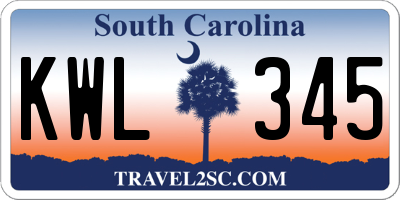 SC license plate KWL345