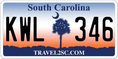 SC license plate KWL346