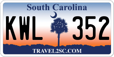 SC license plate KWL352