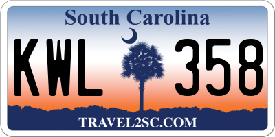 SC license plate KWL358